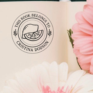 Handwritten Simple Lemon Custom Book Self-inking Stamp