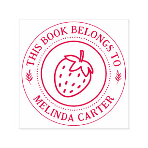 Handwritten Simple Strawberry Custom Book Self-inking Stamp