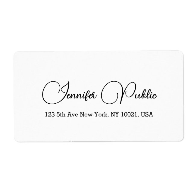 Handwritten Simple Template Shipping Address (Front)