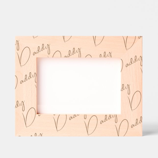 Handwritten-Style Custom Daddy Wood Frame, 7x5,  Etched Frames (Front)