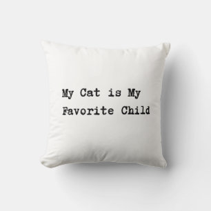 Handwritten-Style Text "My Cat is My Favorite Chil Cushion