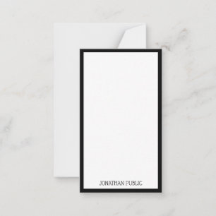 Handwritten Text Minimalist Black Border Vertical Card
