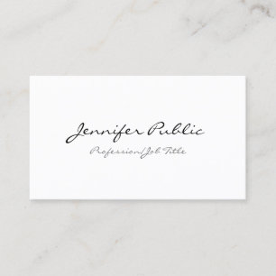 Handwritten Text Modern Minimalist Template Trendy Business Card