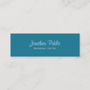 Handwritten Text Trendy Turquoise Colour Modern Mini Business Card