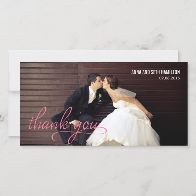 HANDWRITTEN Thank You Cards - Pink (Front)