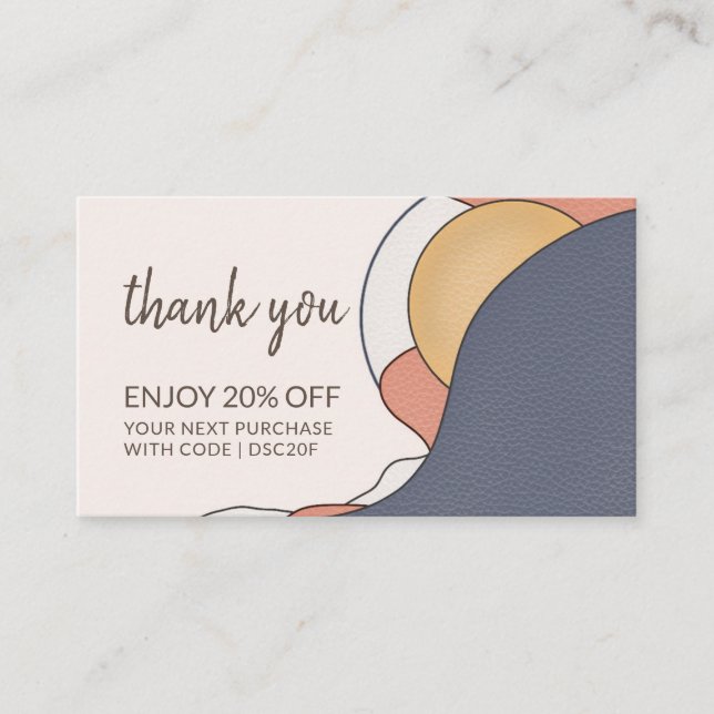 Handwritten Thank You for Your Business Modern Discount Card (Front)