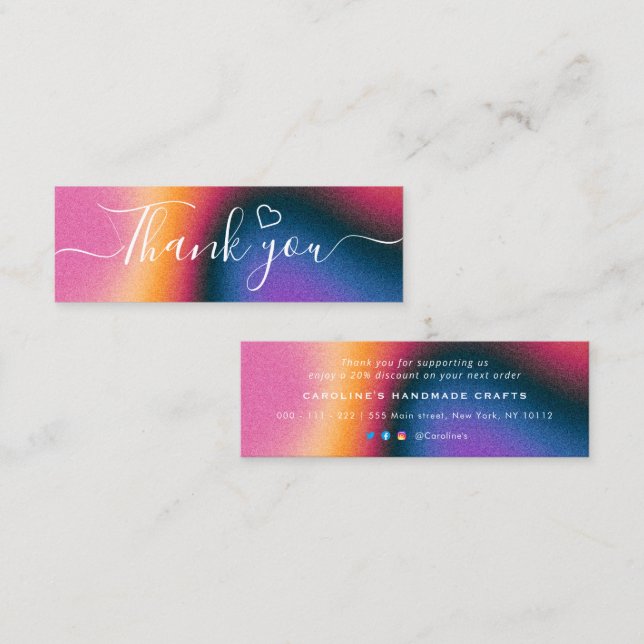  Handwritten Thank You Insert for Small Business (Front/Back)
