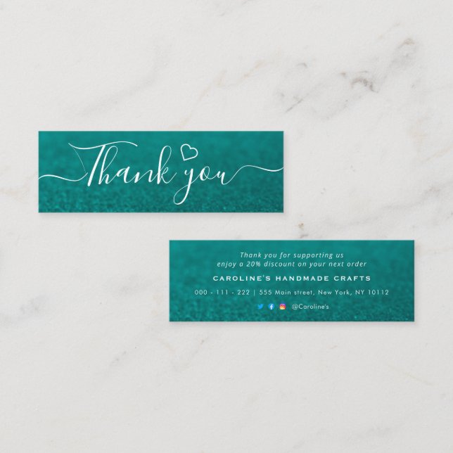  Handwritten Thank You Insert for Small Business (Front/Back)