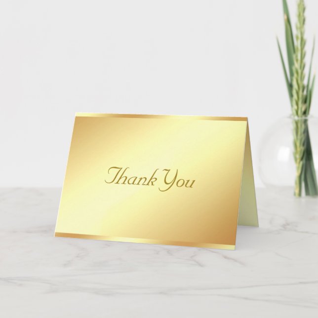 Handwritten Thank You Text Glamour Gold Template (Front)