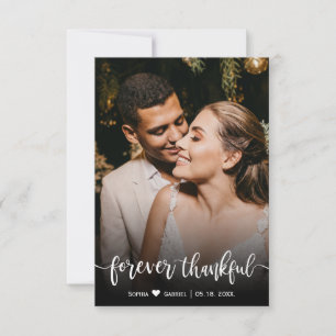 Handwritten Thankful Wedding Photo Thank You Card