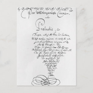 Handwritten Titlepage of The Well Tempered Postcard