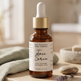 Handwritten Typed Look White Dropper Bottle Label