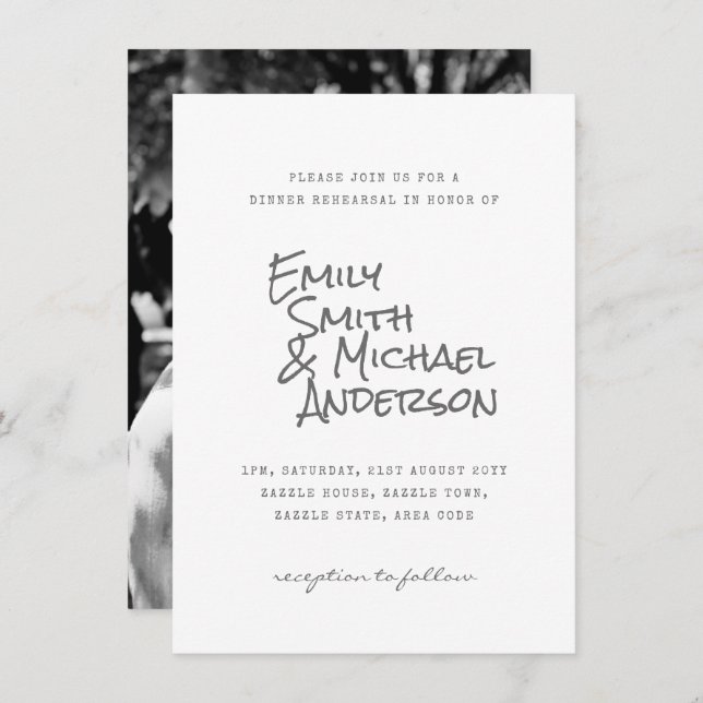 Handwritten Typeset PHOTO Invites Couples Event (Front/Back)