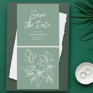 Handwritten typography - Mint Green wedding Save The Date