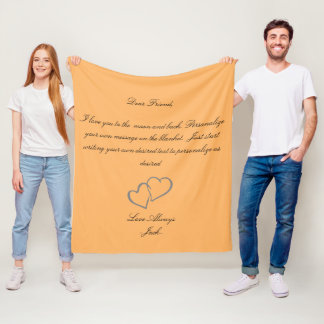 Handwritten typrography fleece blanket