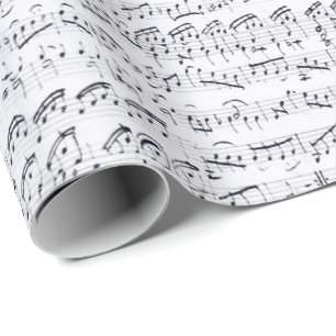 Handwritten Vintage Sheet Music White Wrapping Paper