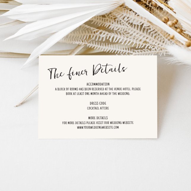 Handwritten Wedding Details Enclosure Card (Creator Uploaded)