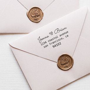 Handwritten Wedding Heart   Return Address Stamp