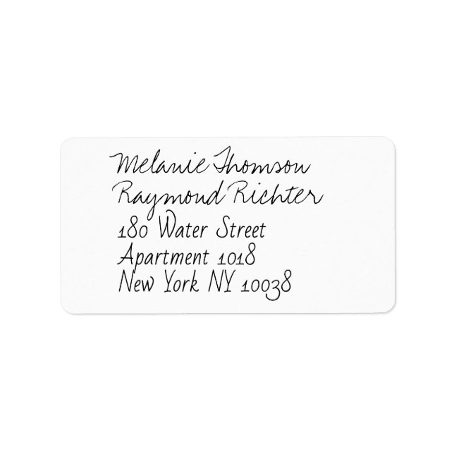 Handwritten Wedding RSVP Envelope Mail Label (Front)
