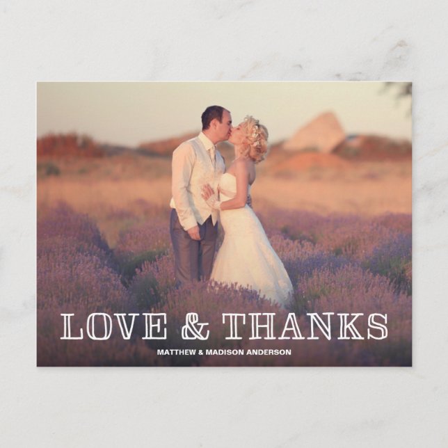 HANDWRITTEN | WEDDING THANK YOU POST CARD (Front)