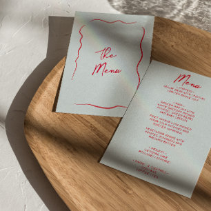 Handwritten Whimsical Colourful Modern Wedding Men Menu