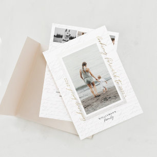Handwritten Year in Review Letter Scrapbook Photos Holiday Card