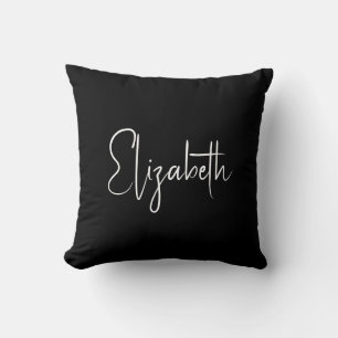 Handwritten Your Own Name Or Text Black & White Cushion