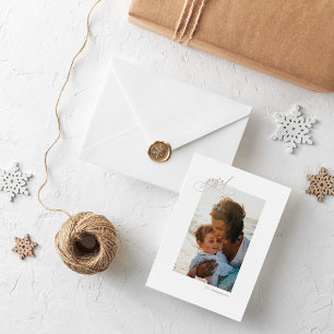 Handwritting Joyful Minimalist Holiday Photo Card