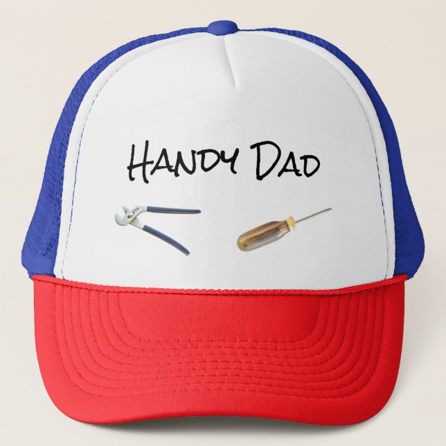 Handy Dad Father's Day Pliers Screwdriver Tools Trucker Hat (Front)