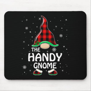 Handy Gnome Buffalo Plaid Matching Family Christma Mouse Pad