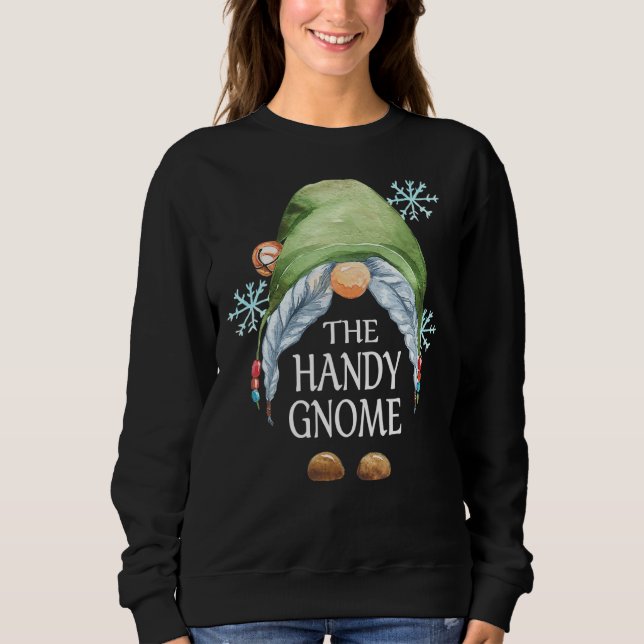 Handy Gnome Buffalo Plaid Matching Family Christma Sweatshirt (Front)