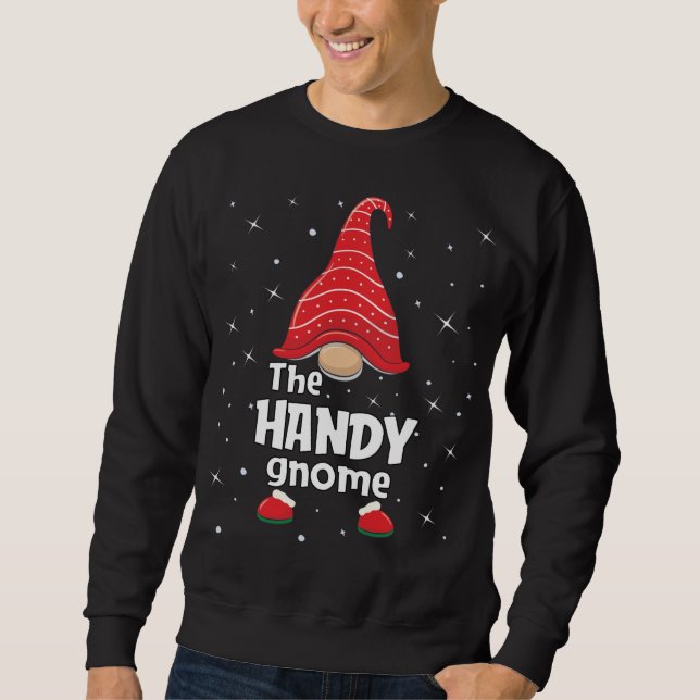 Handy Gnome Family Matching Christmas Funny Pajama Sweatshirt (Front)