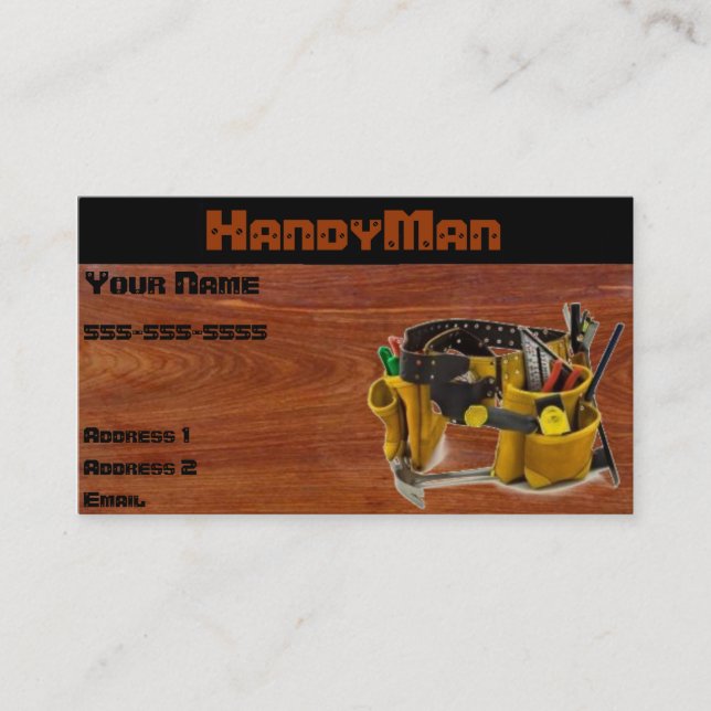 Handy man business card (Front)