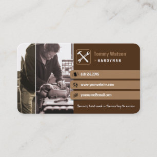 Handy Man Construction Contractor Business Card