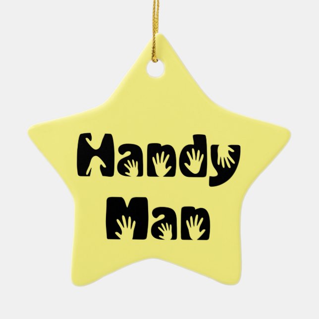 Handy Man   T-Shirt Ceramic Ornament (Front)