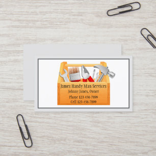 Handy Man Tool Box Contractor Business Card