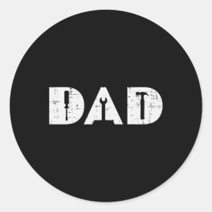 Handy Tools Funny Fathers Day Mechanic Daddy Papa Classic Round Sticker