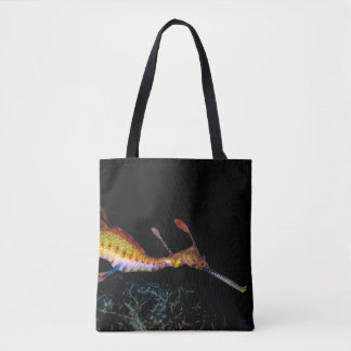 Handy tote bag with weedy sea dragon design