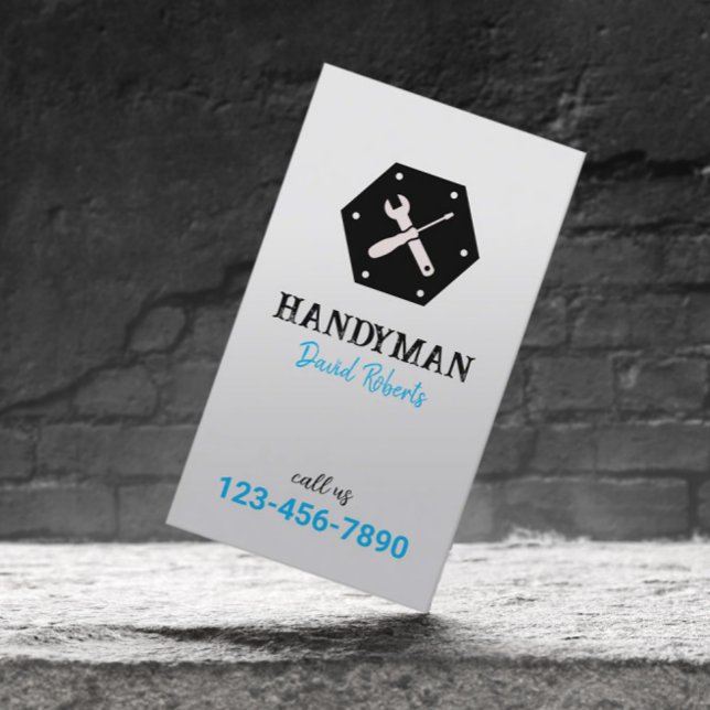 Handyman Auto Repair Service Minimalist  Business Card (Creator Uploaded)