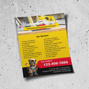 Handyman Bear Professional House Repair Service Flyer