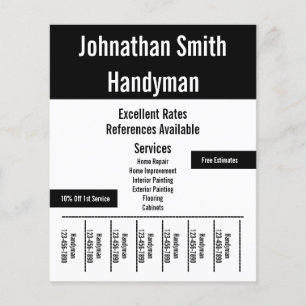 Handyman Black and White Promotional Template Flyer