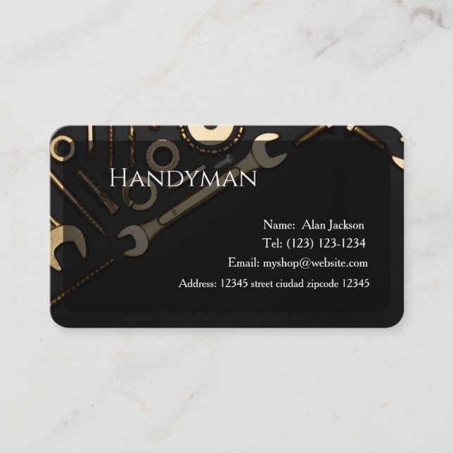 Handyman Business card editable (Front)