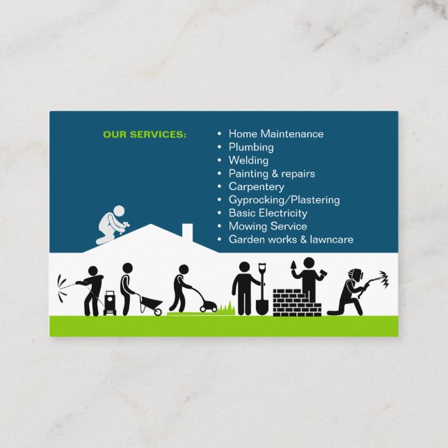 Handyman business card template  (Back)