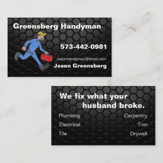 Handyman Business Card with Tile Backdrop