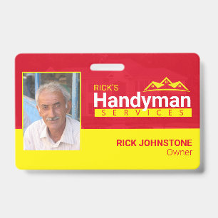 Handyman Business Metal Clip Badge - Home Business ID Badge
