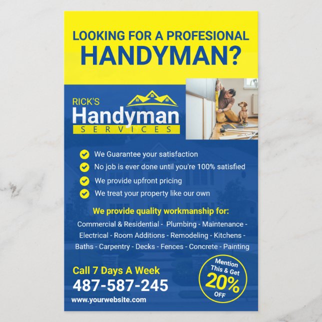 Handyman Business Promo Flyer - Home Business (Front)