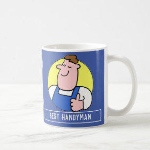 Handyman Cartoon with Your Name Choice. Coffee Mug