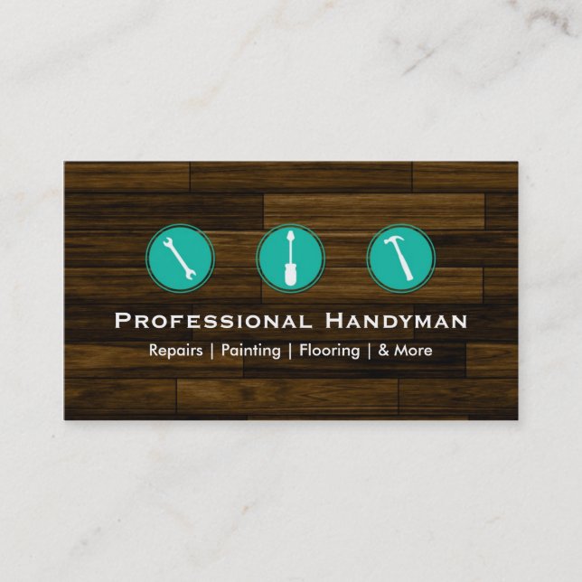 Handyman Construction Business Cards (Front)
