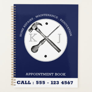 Handyman Construction Navy Blue Custom Appointment Planner