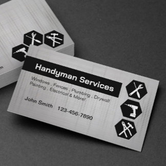 Handyman construction remodeling Black Label Business Card